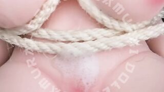 Sexdoll Climax Doll Una shibari, bukkake, magic wand and squirt