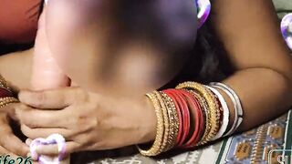 desi Ex-Wife played the vibrator....Blowing toy & twat fingerings