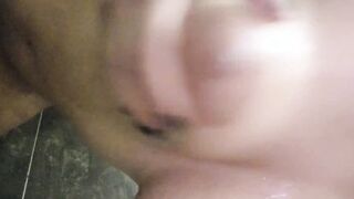 seduce my stepdad inside the restroom when we are alone