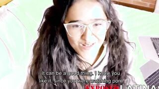 Hispanic eighteen with long breasts pays her rent with sex