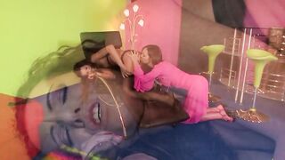 Dark Hair tiny titties lesbos inside friendly panties eat snatch and sex toy fucked after a bicycle workout