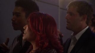 Daring dame survives hardcore 3some sex