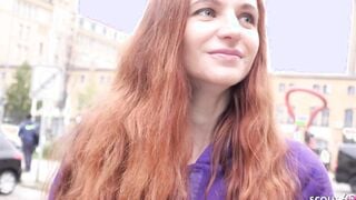 GERMAN SCOUT - Thin Red Head Ukrainian Teenie Lina Joy Pickup for Hard Casting Banged!