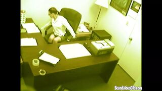 secretary finger fucked and masturbating vagina at office