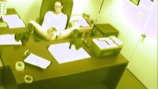 secretary finger fucked and masturbating vagina at office