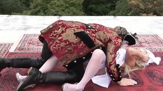 Man who wins duel gets to banged! a Bae blonde into pantyhose