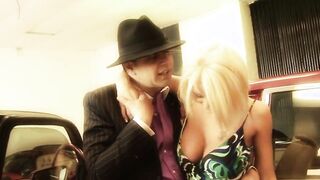 Amazing blondes into tights share dude's stiff tool into the living room