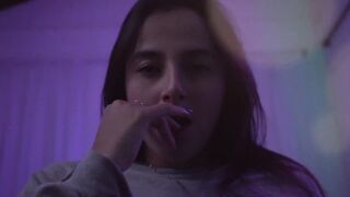 Natalie dancing and taking off her clothes
