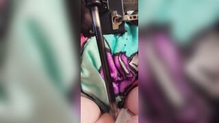 Boned my throat while my banged machine destroys my cunt