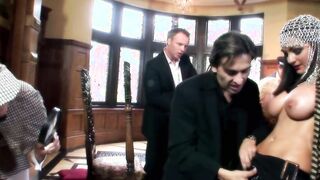 A dinner at a mansion turns in a hardcore banged group sex