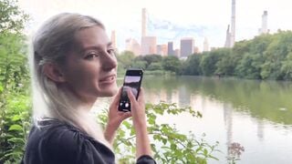 Sucking Off stranger's penis inside New York central park to let him boned me and cum all over my adorable face - Eva Elfie