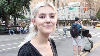 Sucking Off stranger's penis inside New York central park to let him boned me and cum all over my adorable face - Eva Elfie