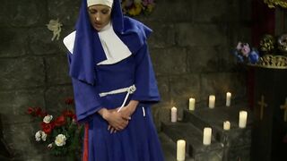 Religious nun inside bdsm tights screwed blonde with huge toy
