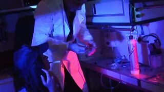 Male and female nurses have beauty 3 way with a blonde into an ambulance