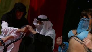 Sweet latin princess fuck into wild 3 way act