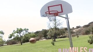 After basketball tiny breasts teens banged with a facial