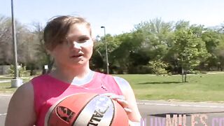 After basketball tiny breasts teens banged with a facial