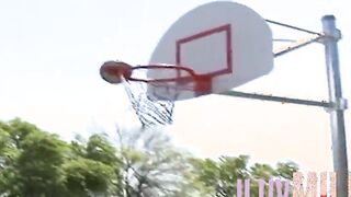 After basketball tiny breasts teens banged with a facial