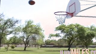 After basketball tiny breasts teens banged with a facial