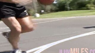 After basketball tiny breasts teens banged with a facial