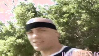 After basketball tiny breasts teens banged with a facial