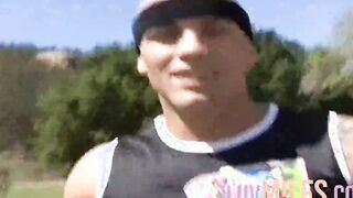 After basketball tiny breasts teens banged with a facial