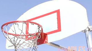 After basketball tiny breasts teens banged with a facial