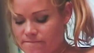 Bombshell into pig tails loves anal sex into the toilet