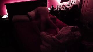 Lovers Caught on camera inside guest room bbw wifey bwc hubby banged morning sex