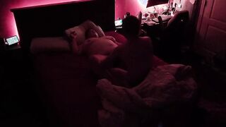 Lovers Caught on camera inside guest room bbw wifey bwc hubby banged morning sex