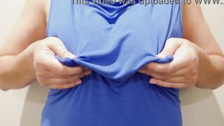 There's just something naughty about milking long jugs through a shirt