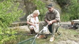 Teenie takes gramps penis by the lake