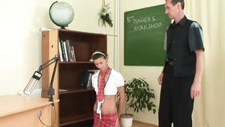 Elder professor fucks unruly schoolgirl