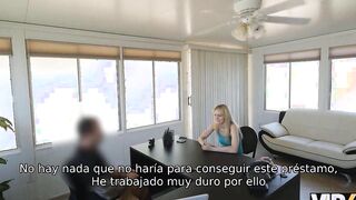 VIP4K. Blonde likes lenders idea to approve credit for vagina-nailing