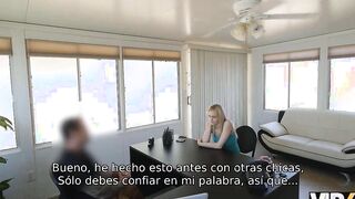 VIP4K. Blonde likes lenders idea to approve credit for vagina-nailing