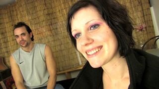 Shy french amateur lovers is doing her first casting clip
