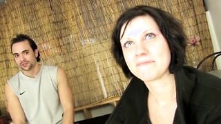 Shy french amateur lovers is doing her first casting clip