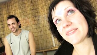 Shy french amateur lovers is doing her first casting clip