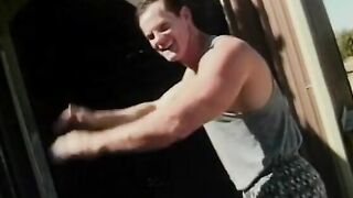 Exotic bitch plows a dude outdoor