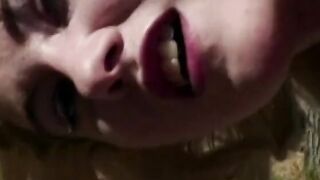 Exotic bitch plows a dude outdoor