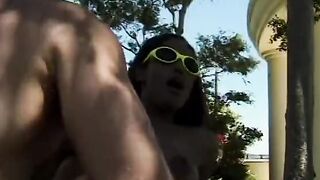 Vulgar Beauty likes it when her soak snatch is drilled deep by a big pole public