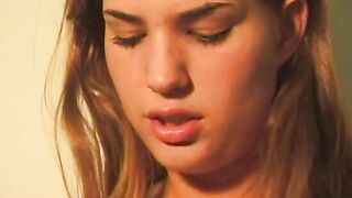 Incredible cuttie likes it when her soak adorable cunt is licked and rubbed