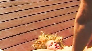 Turned On sexy likes it when her tight twat is fuck rough by a muscular stud