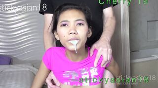 StickyAsian18 Slender 19 Yo Suck & Plowed, Camgirl, Cherry, & Sticky Facial Tia barely legal
