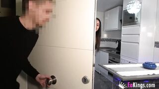 Thin Hispanic Ruth films herself banging the glass bro