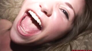 Babe College sluts Amanda lets loose with a Shy Frat Boy