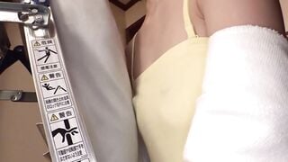 No bra! ?? I'm excited to watch an unprotected tiny-breasted sluts revealing her nipples that erected into her clothes over her clothes ... Part three