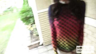 Dark Haired spinner gets her holes spread by hard online date