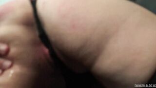 Amateur swingers into Hot panties sucking off and fucking at group group sex