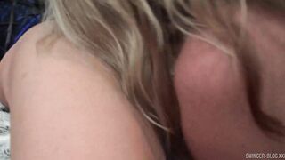 Amateur swingers into Hot panties sucking off and fucking at group group sex